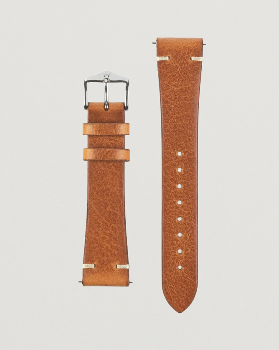Heren | Horlogebandjes | HIRSCH | Bagnore Vintage Leather Watch Strap Golden Brown