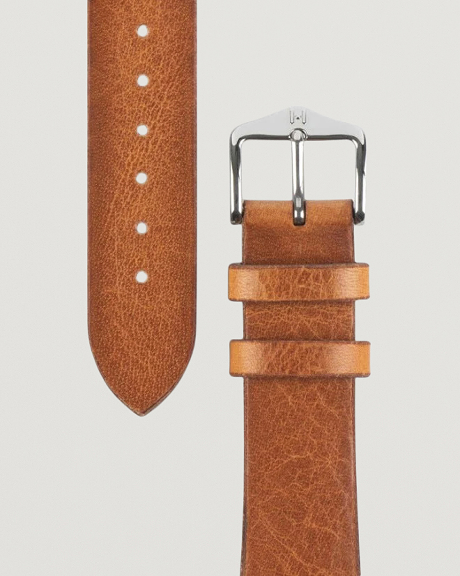 Heren | Horlogebandjes | HIRSCH | Bagnore Vintage Leather Watch Strap Golden Brown