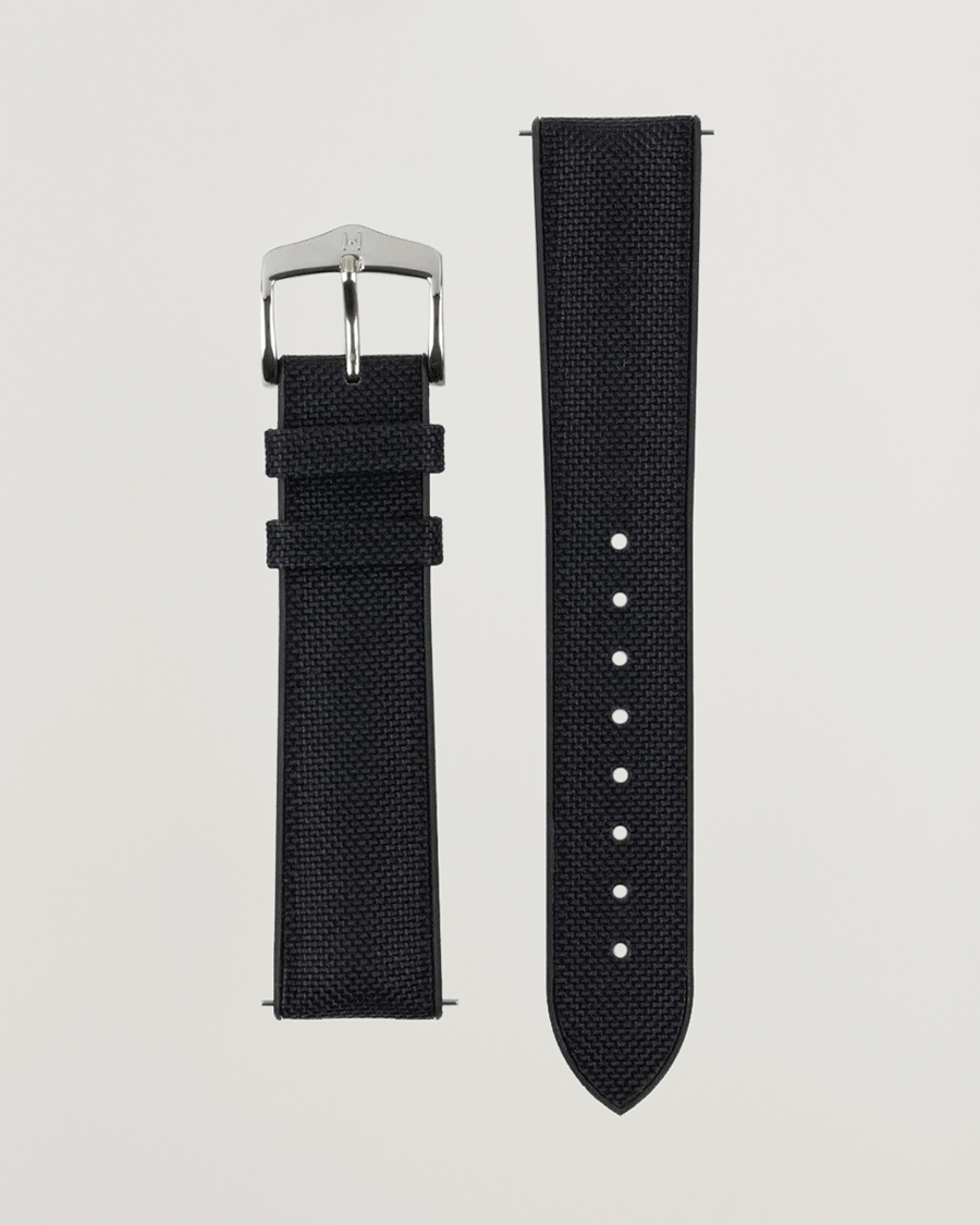 Heren | Horlogebandjes | HIRSCH | Arne Sailcloth Effect Performance Watch Strap Black
