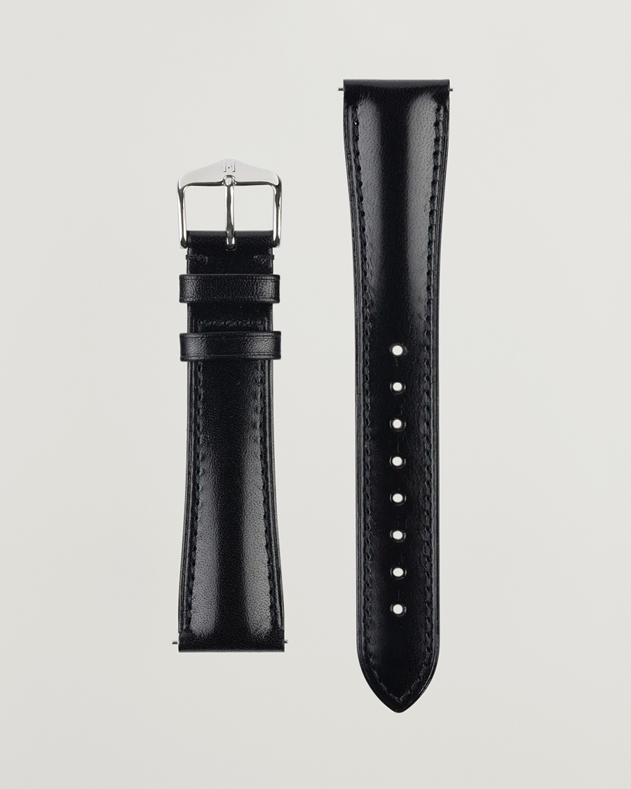 Heren | Horlogebandjes | HIRSCH | Siena Tuscan Leather Watch Strap Black