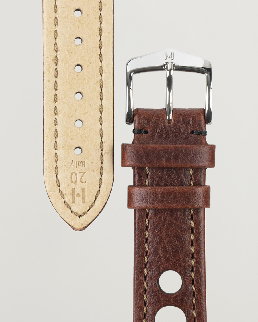 Heren | HIRSCH | HIRSCH | Rally Natural Leather Racing Watch Strap Brown