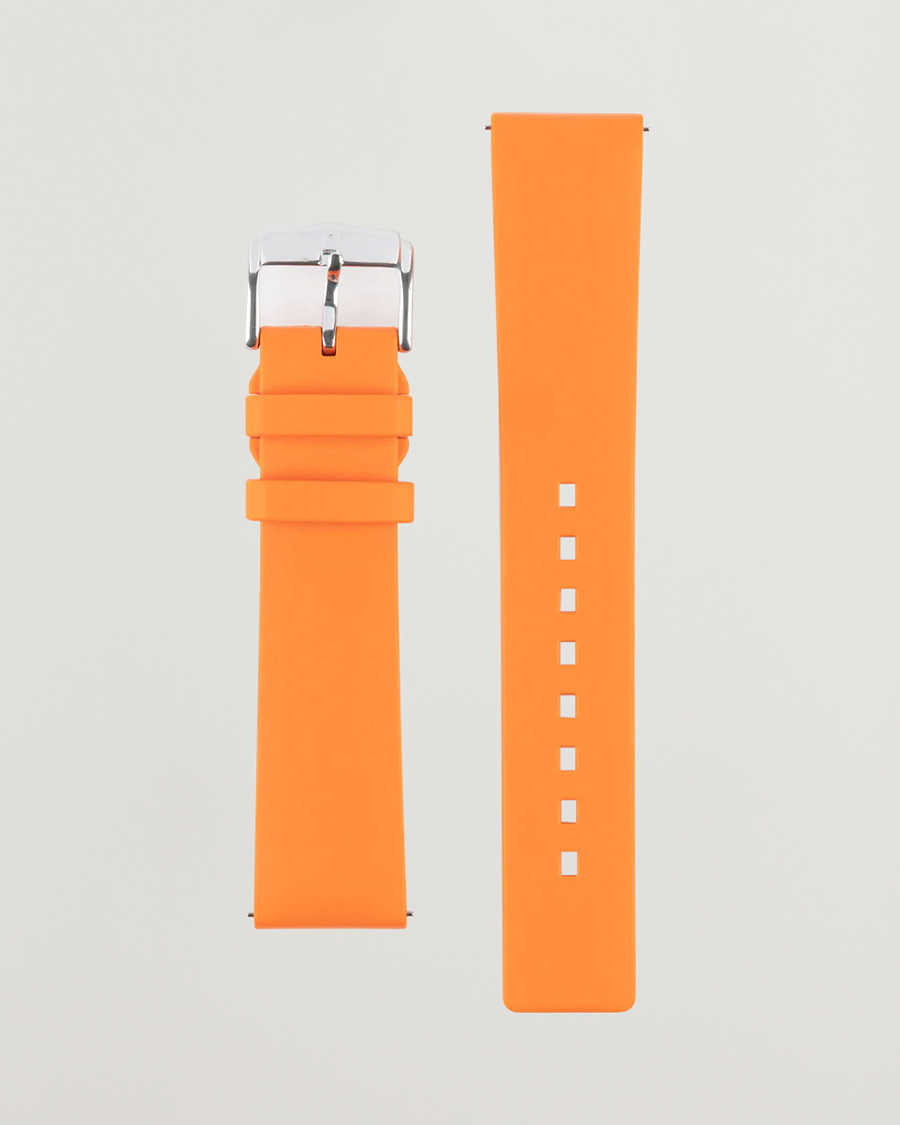 Heren | Horlogebandjes | HIRSCH | Pure Natural Rubber Watch Strap Orange