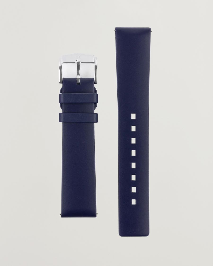 Heren | Horlogebandjes | HIRSCH | Pure Natural Rubber Watch Strap Blue