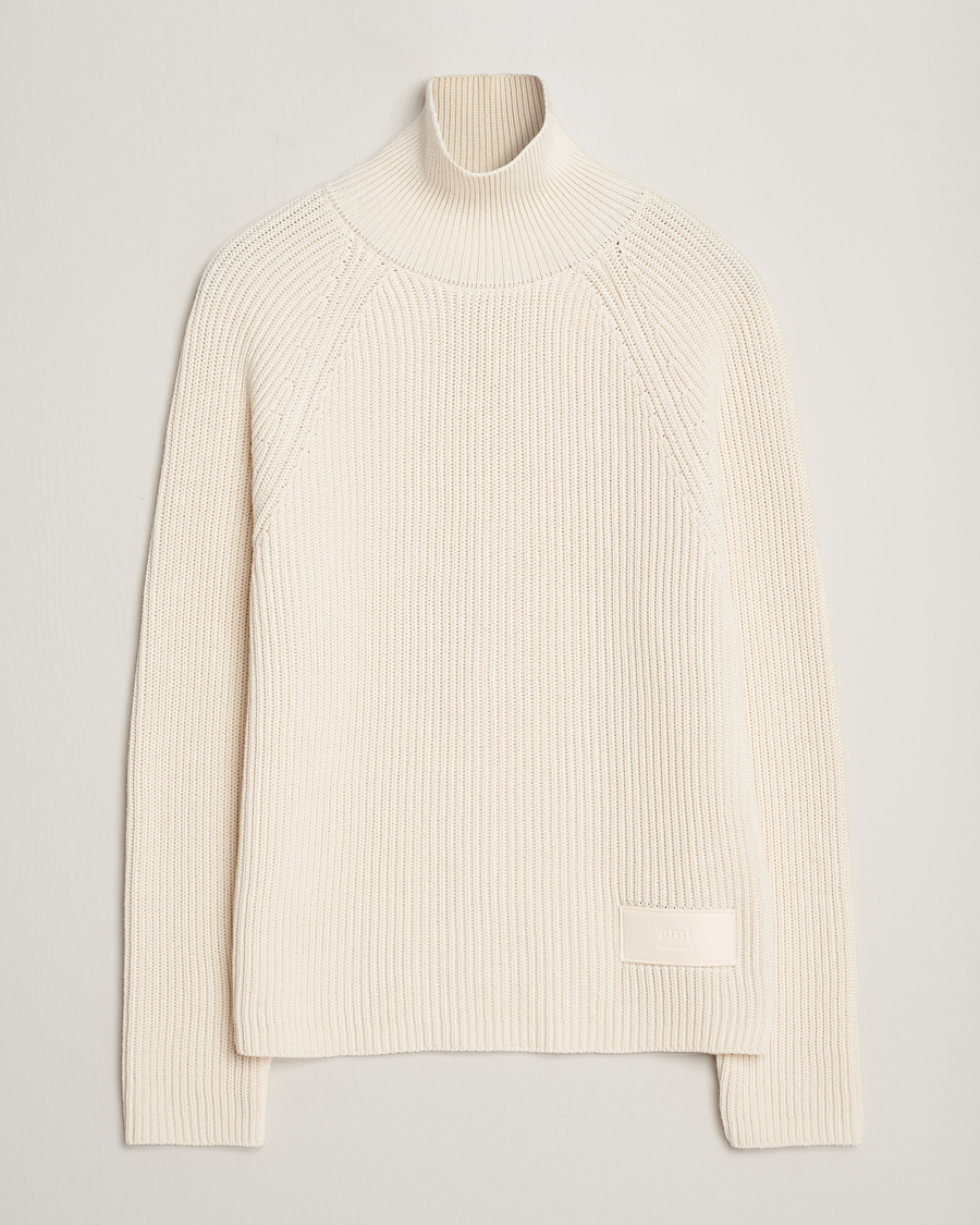 Heren | AMI | AMI | Heavy Knitted Turtleneck Ivory