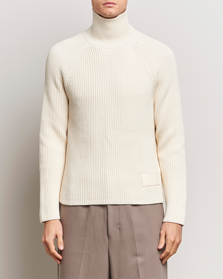 Heren | AMI | AMI | Heavy Knitted Turtleneck Ivory