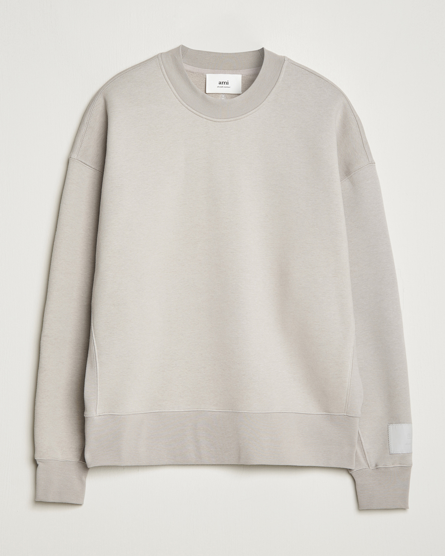 Heren | Truien | AMI | Brushed Cotton Crew Neck Sweatshirt Pearl Grey