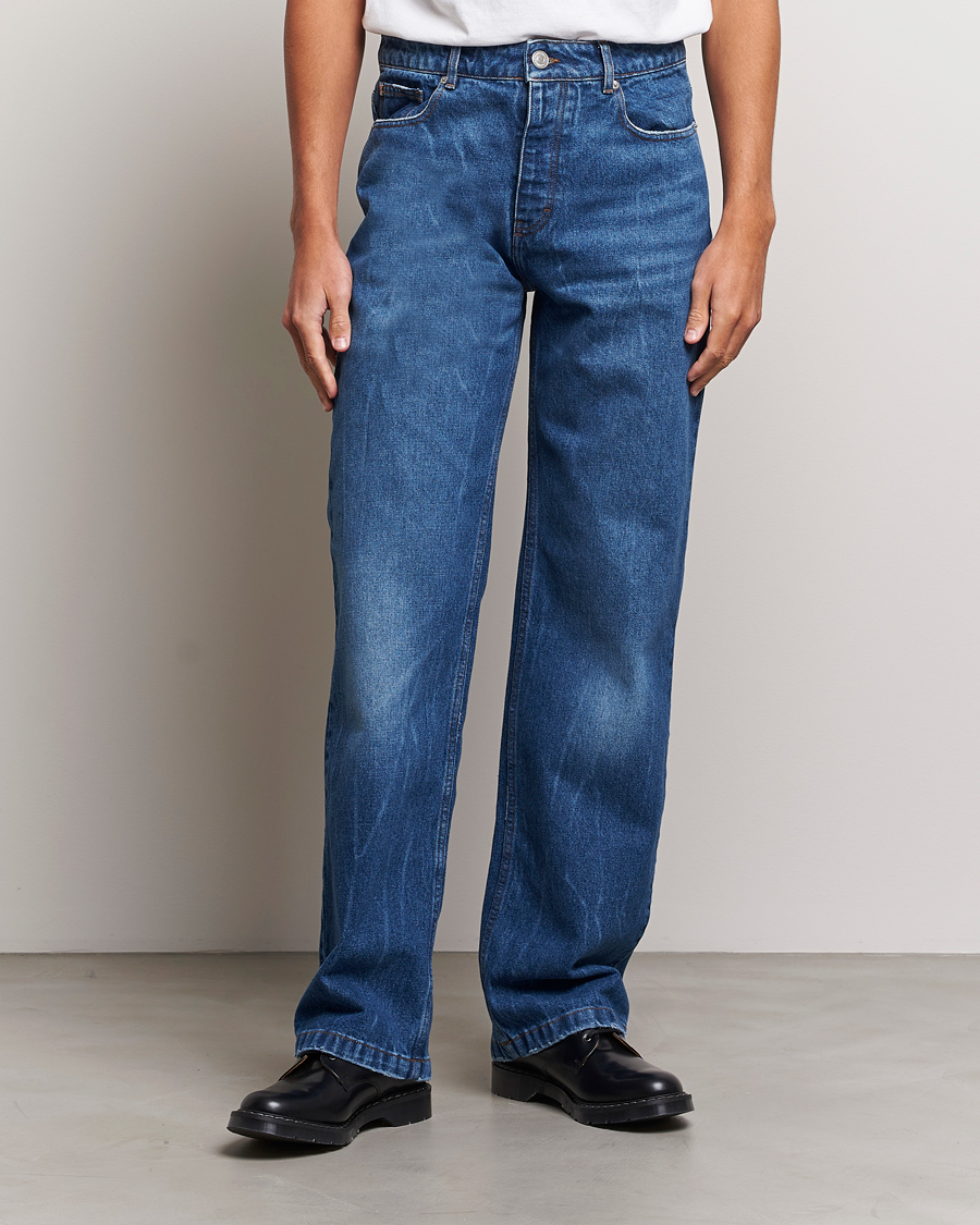Heren | AMI | AMI | Straight Fit Jeans Used Blue