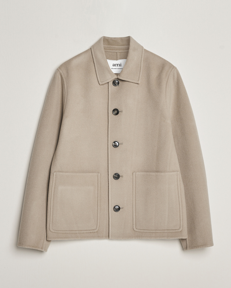 Heren | Jassen | AMI | Wool/Cashmere Short Coat Argile Beige