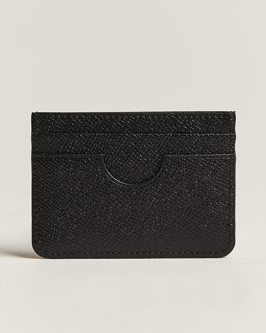 Heren | AMI Tonal Logo Leather Cardholder Black | AMI | Tonal Logo Leather Cardholder Black