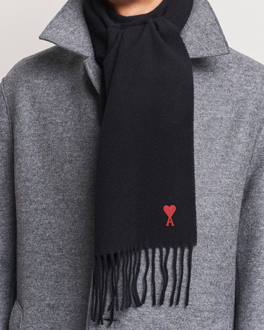 Heren | Accessoires | AMI | Heart Logo Scarf Black