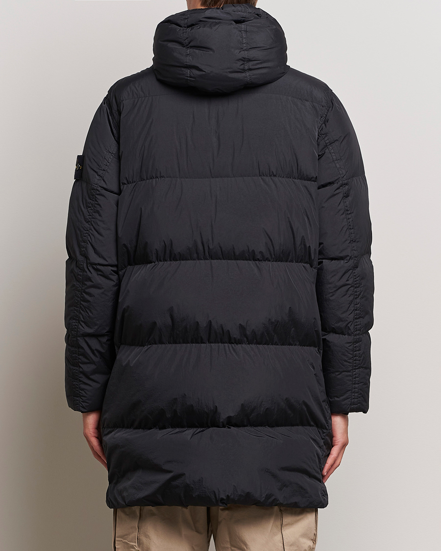 Heren | Jassen | Stone Island | Garment Dyed  Recycled Nylon Long Down Jacket Black