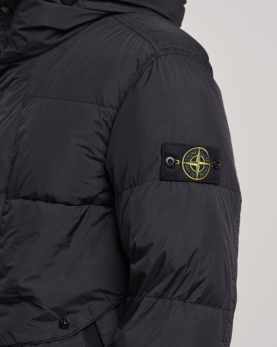 Heren | Jassen | Stone Island | Garment Dyed  Recycled Nylon Long Down Jacket Black
