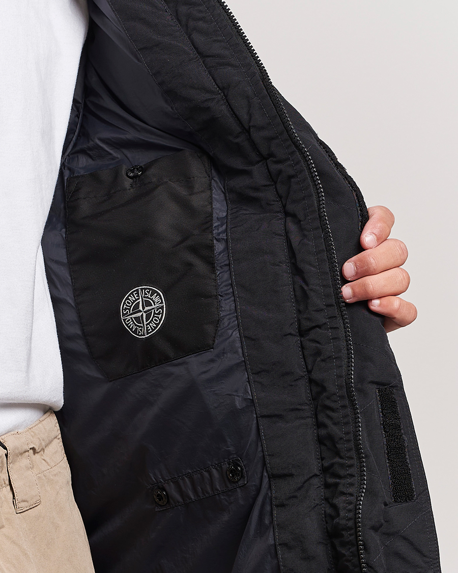 Heren | Jassen | Stone Island | Garment Dyed  Recycled Nylon Long Down Jacket Black