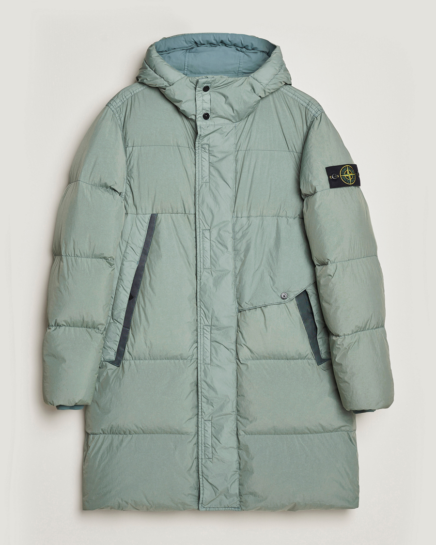 Heren | Jassen | Stone Island | Garment Dyed Recycled Nylon Long Down Jacket Sage