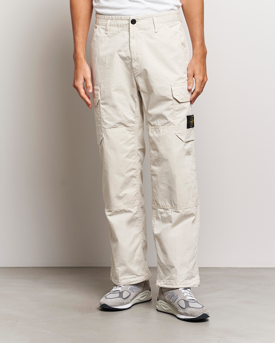 Heren |  | Stone Island | Stretch Cotton Gabardine Cargo Pants Plaster