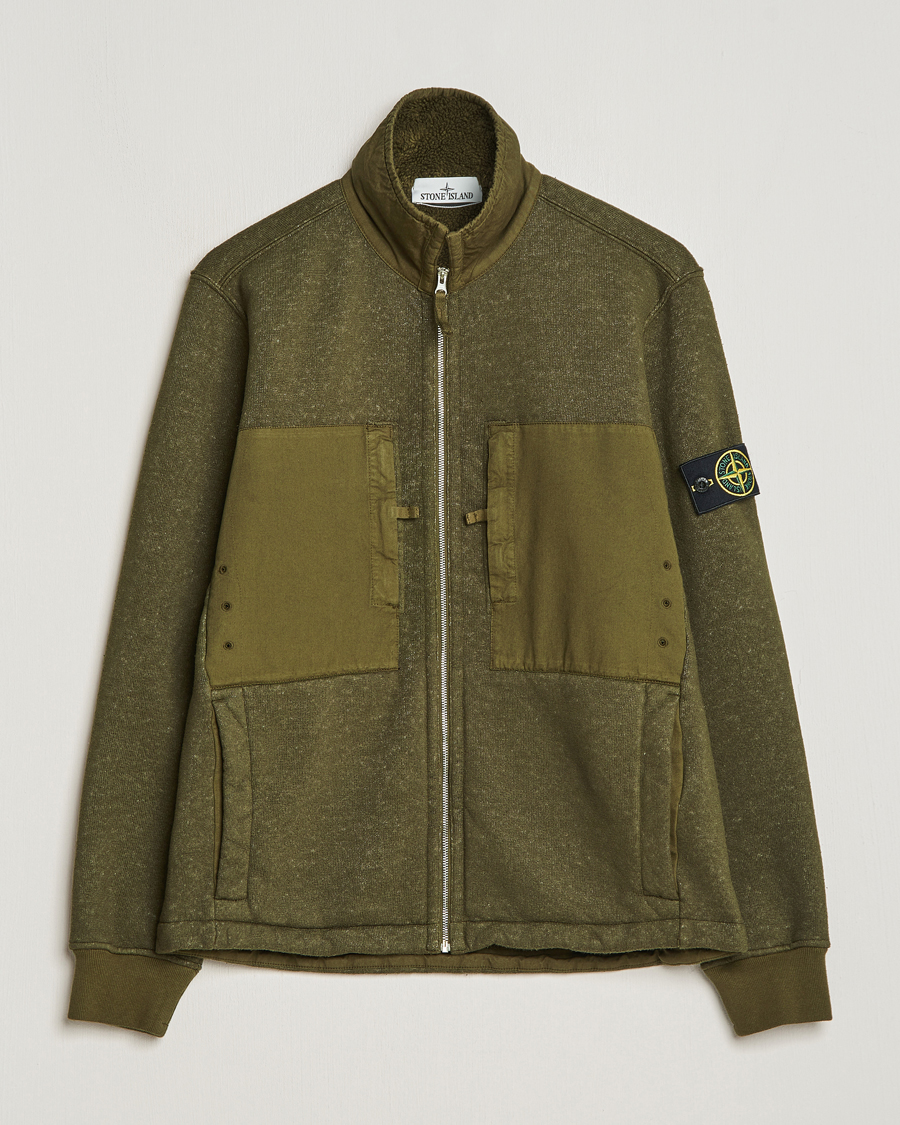 Heren | Truien | Stone Island | Garment Dyed Terry Fleece Full Zip Olive