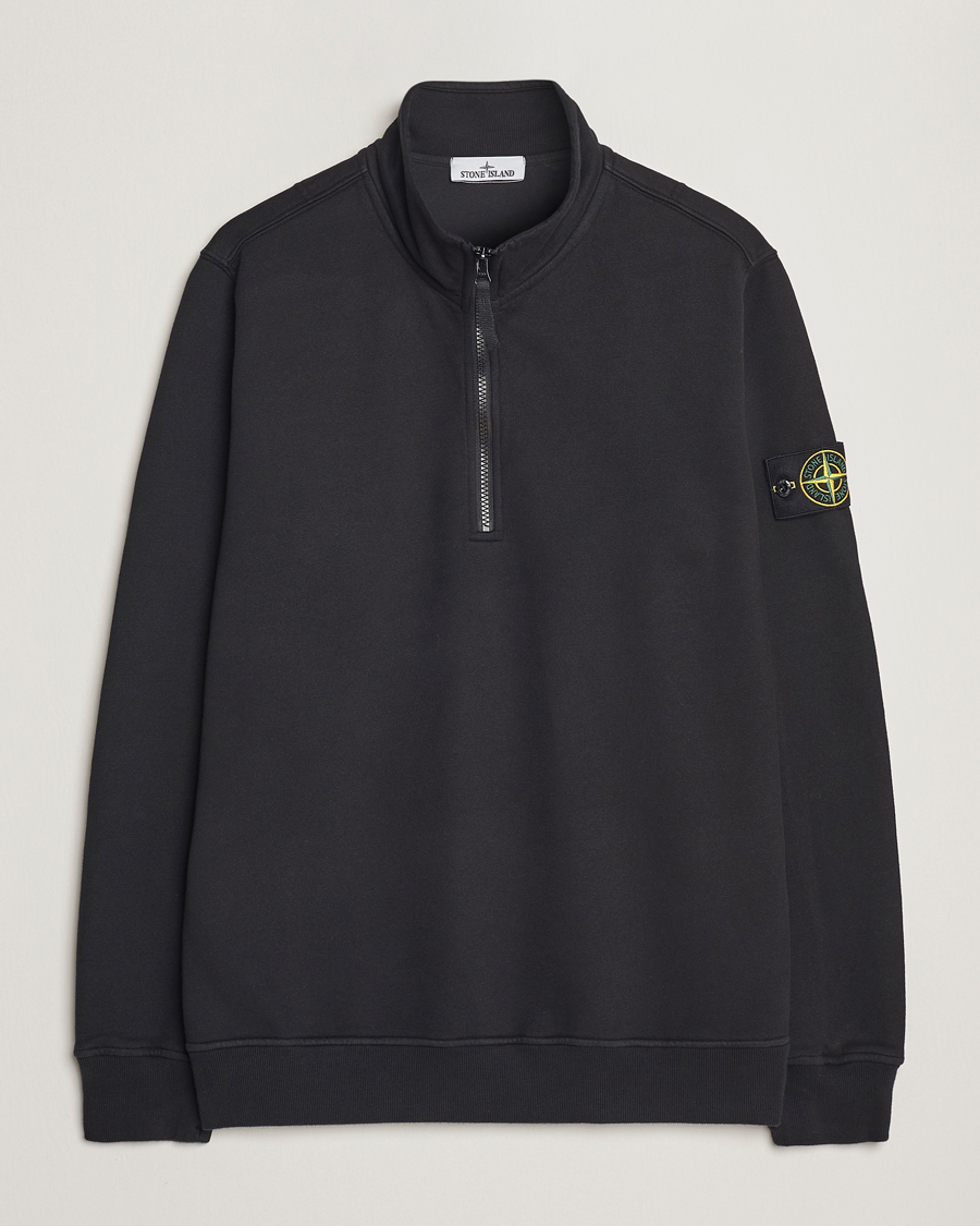 Heren | Truien | Stone Island | Garment Dyed Fleece Half Zip Black
