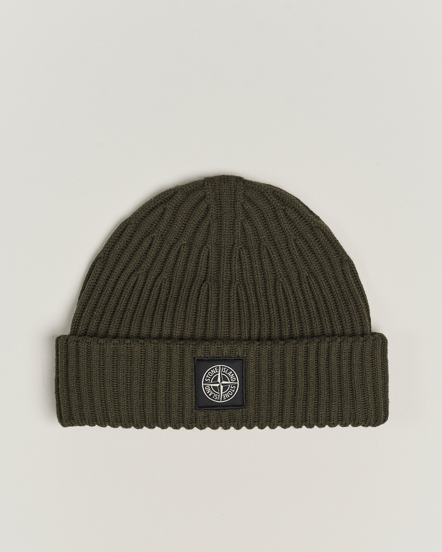 Heren | Stone Island Full Rib Wool Beanie Olive | Stone Island | Full Rib Wool Beanie Olive