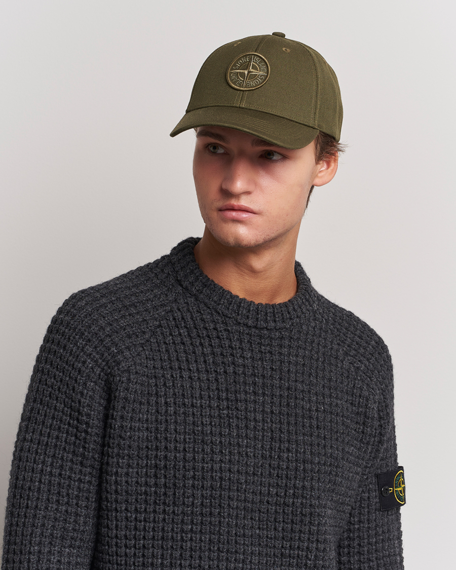 Heren |  | Stone Island | Mix Wool Gabardine Cap Olive