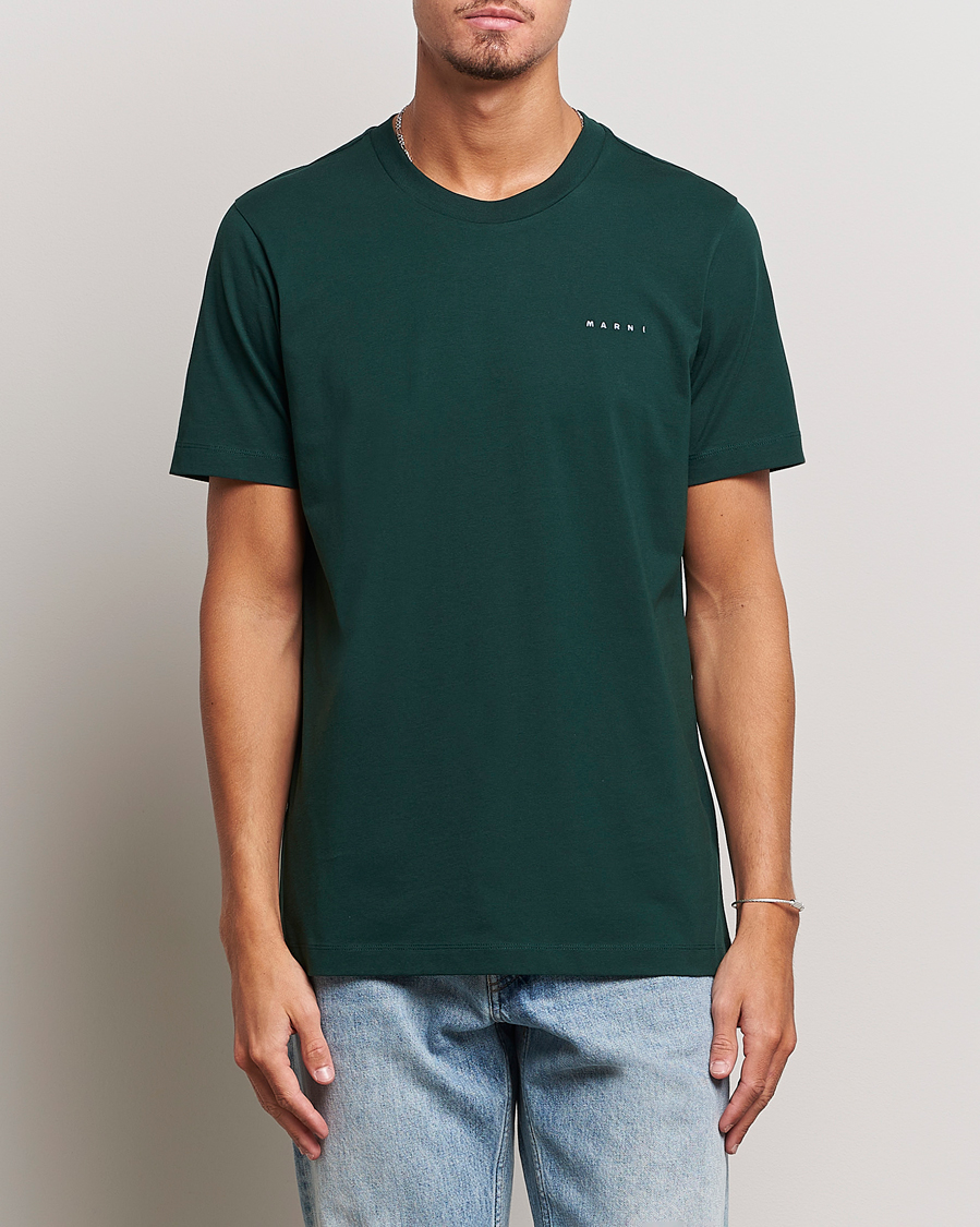 Heren | T-shirts | Marni | Logo Embroidered T-Shirt Spherical Green