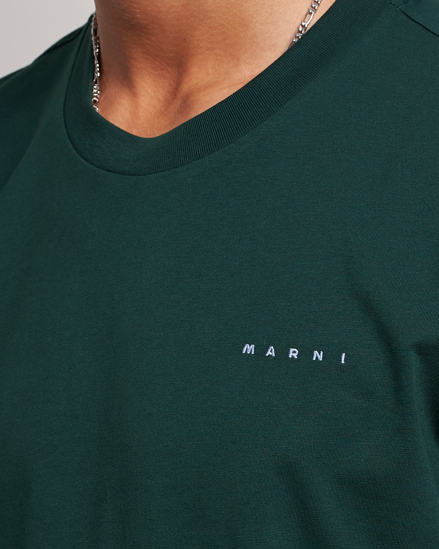 Heren | T-shirts | Marni | Logo Embroidered T-Shirt Spherical Green