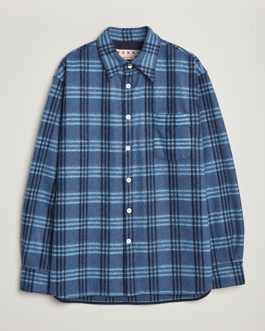 Heren | Overhemden | Marni | Check Pile Flannel Overshirt Opal