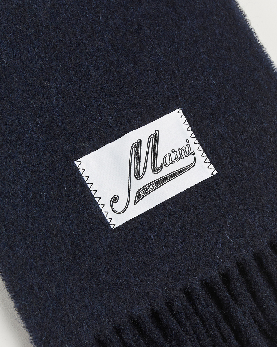 Heren | Marni Brushed Alpaca Scarf Blublack | Marni | Brushed Alpaca Scarf Blublack
