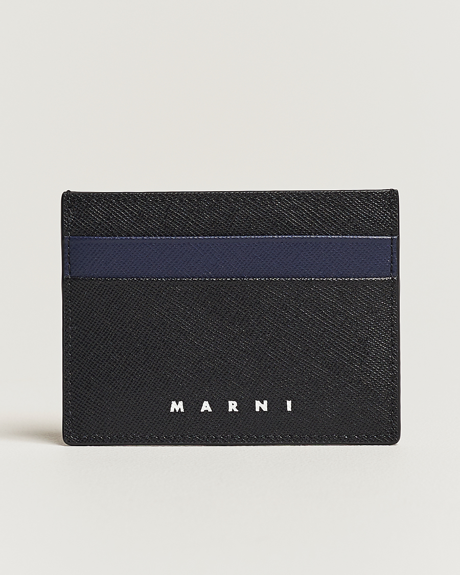 Heren | Marni Saffiano Leather Cardholder Blublack | Marni | Saffiano Leather Cardholder Blublack