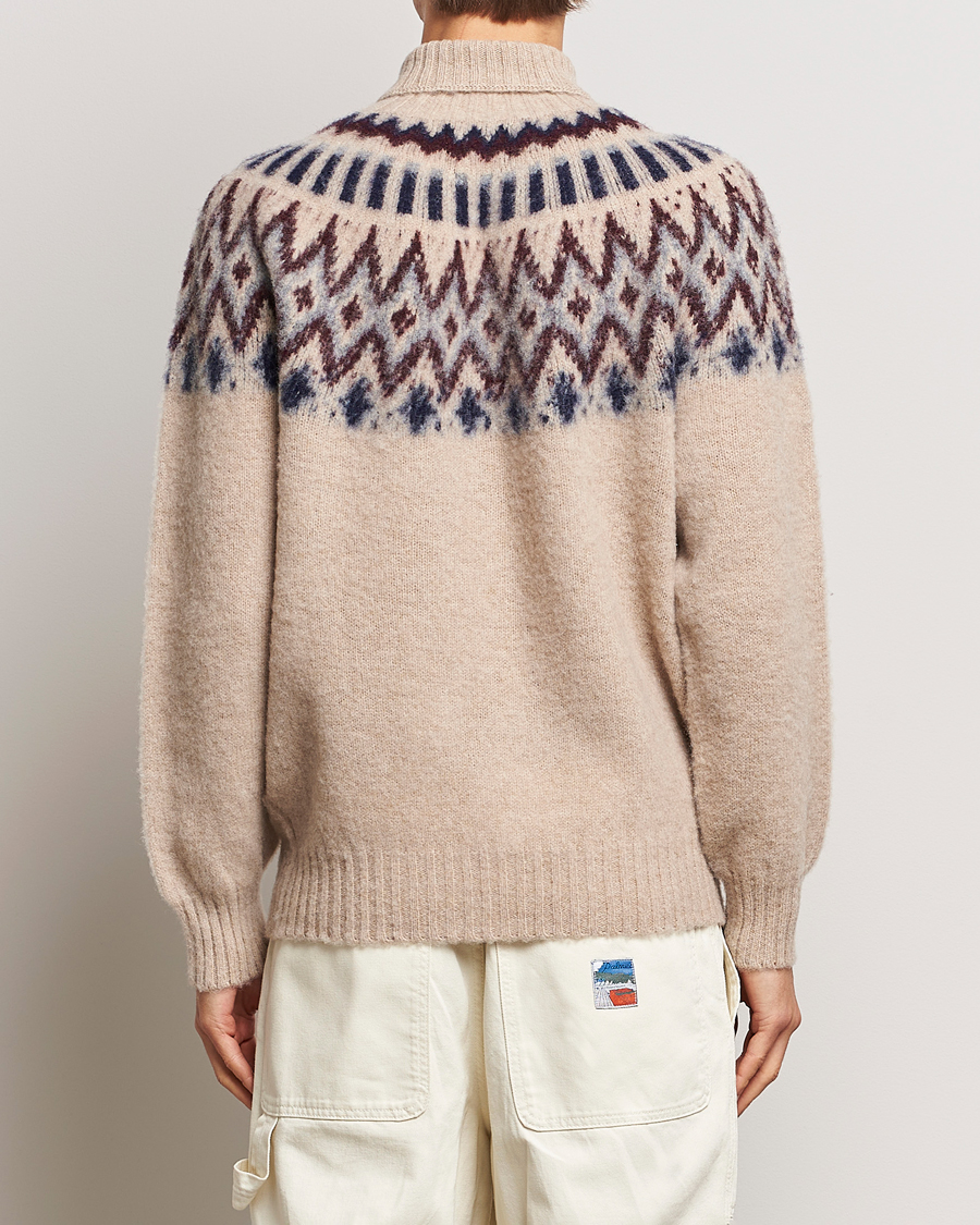Heren | Truien | Howlin' | Brushed Wool Fair Isle Roll Neck Biscuit