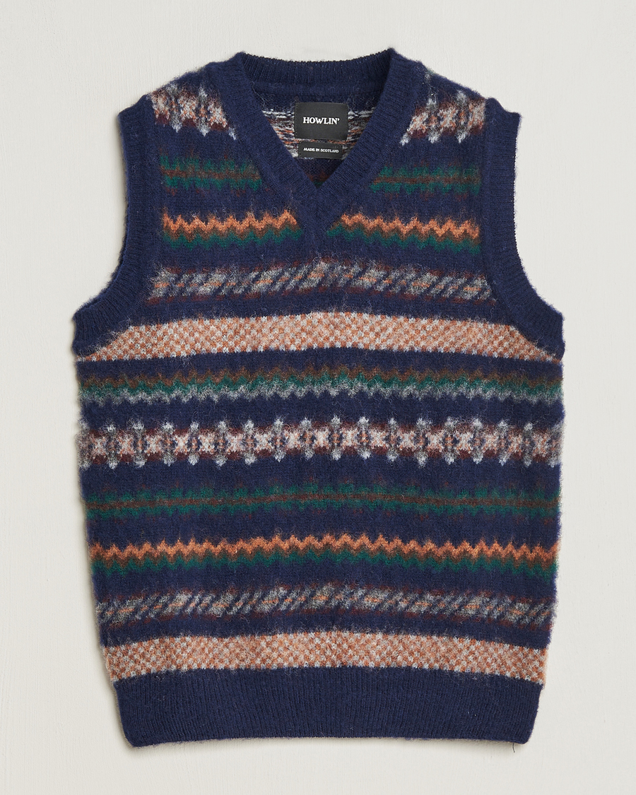 Heren | Truien | Howlin' | Brushed Wool Vest Navy