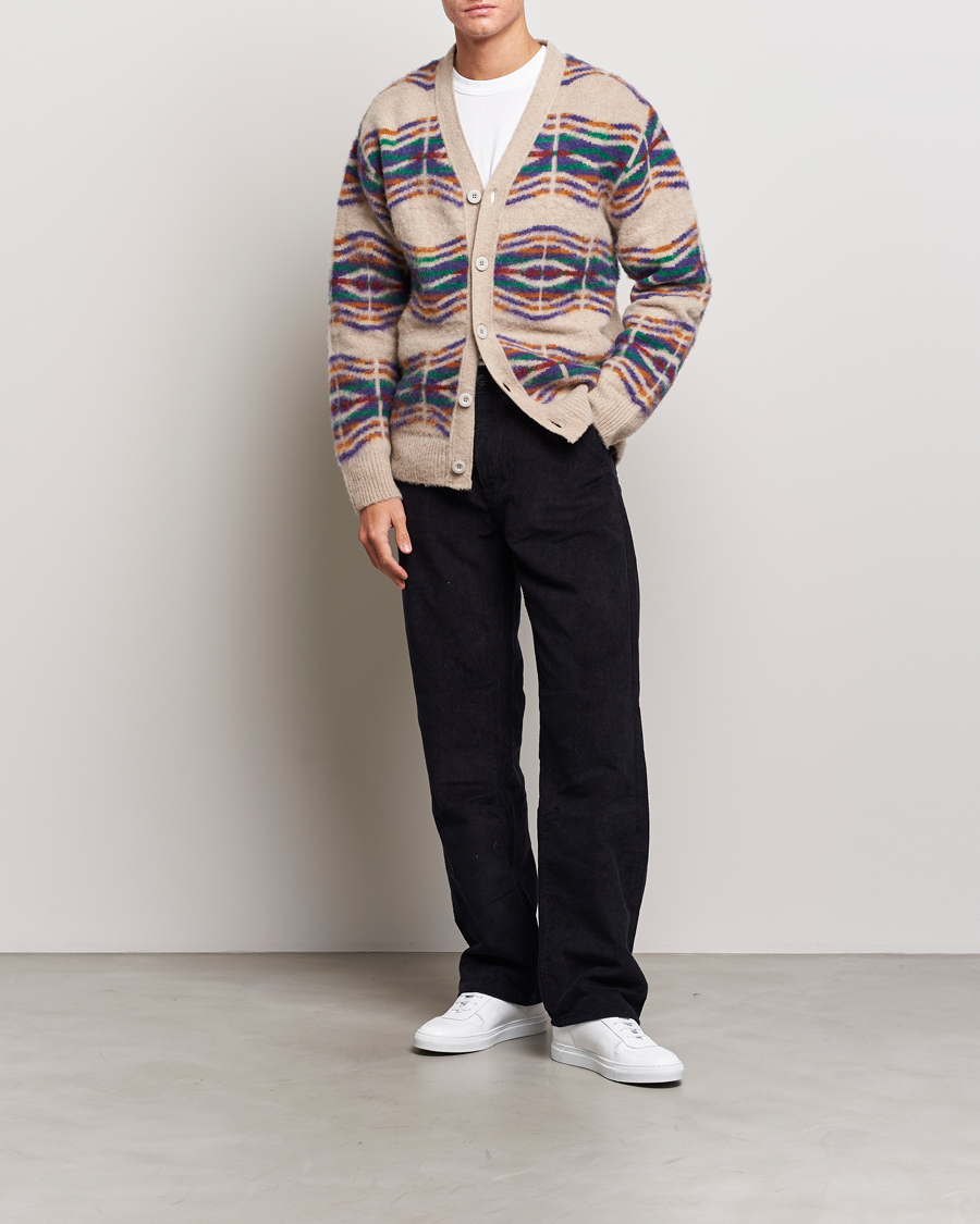 Heren | Truien | Howlin' | Brushed Wool Pattern Cardigan Biscuit