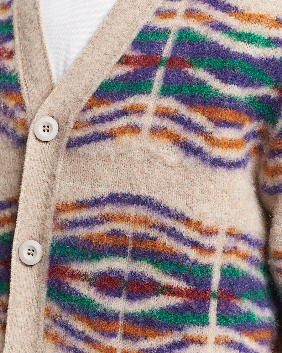 Heren | Truien | Howlin' | Brushed Wool Pattern Cardigan Biscuit