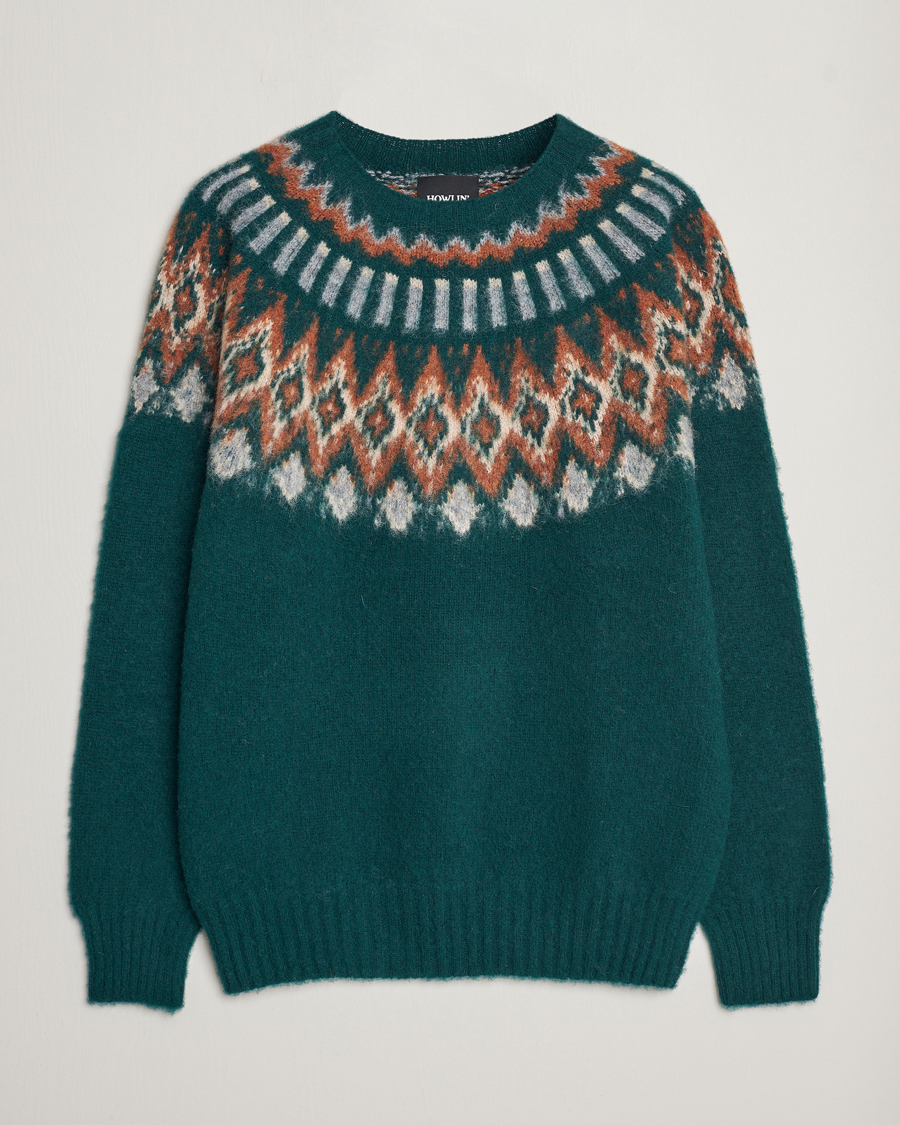 Heren | Truien | Howlin' | Brushed Wool Fair Isle Crew Sweater Forest