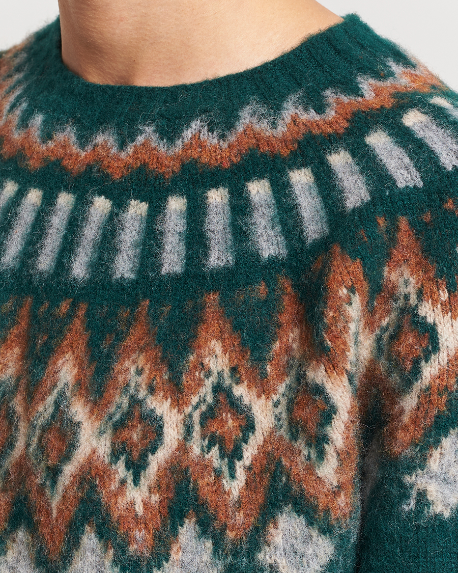 Heren | Truien | Howlin' | Brushed Wool Fair Isle Crew Sweater Forest