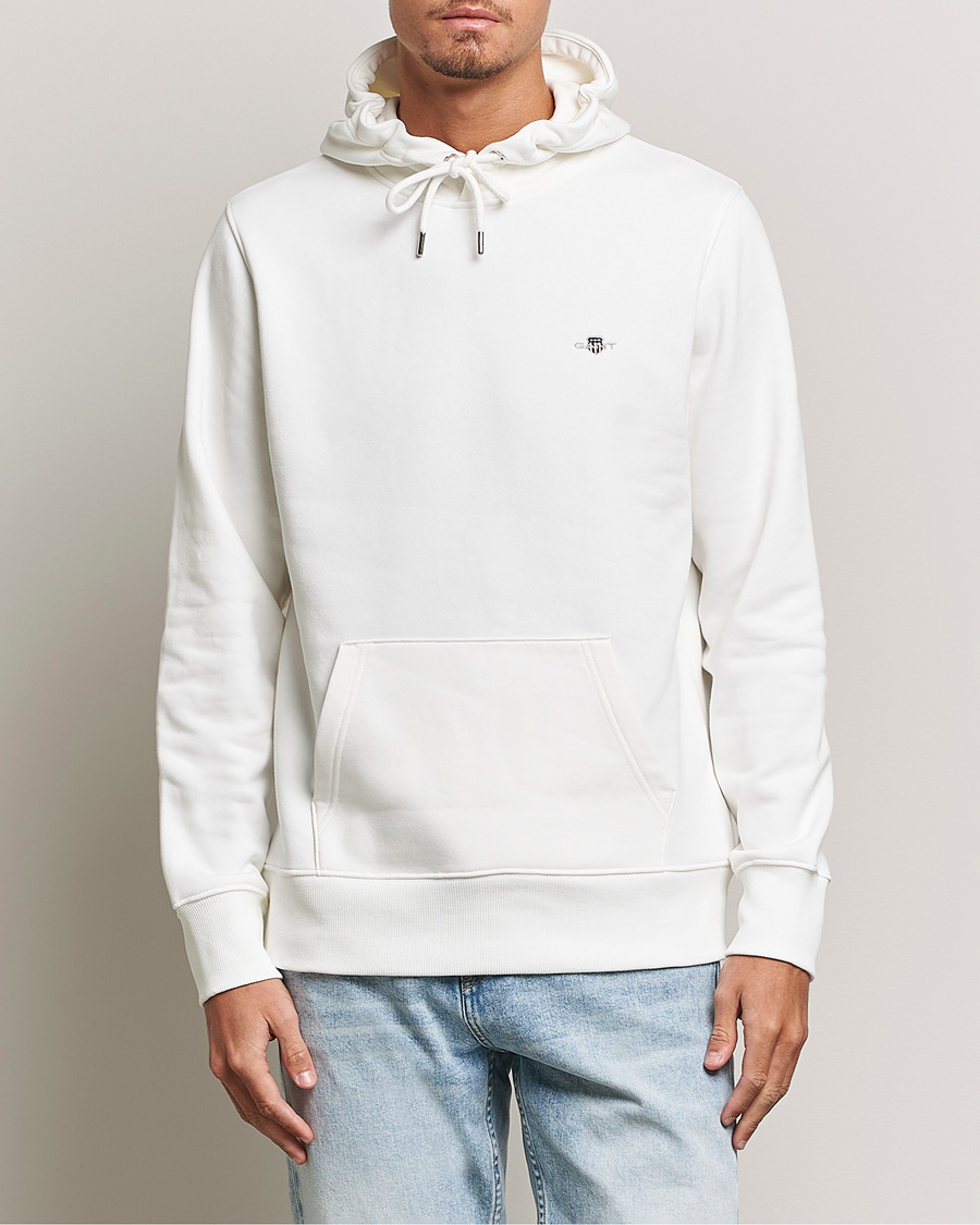 Men | Hooded Sweatshirts | GANT | Original Shield Logo Hoodie Eggshell