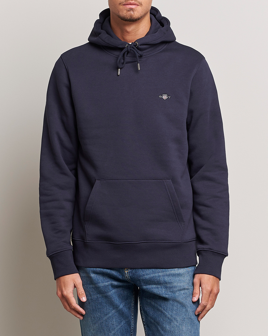 Heren | GANT | GANT | Original Shield Logo Hoodie Evening Blue