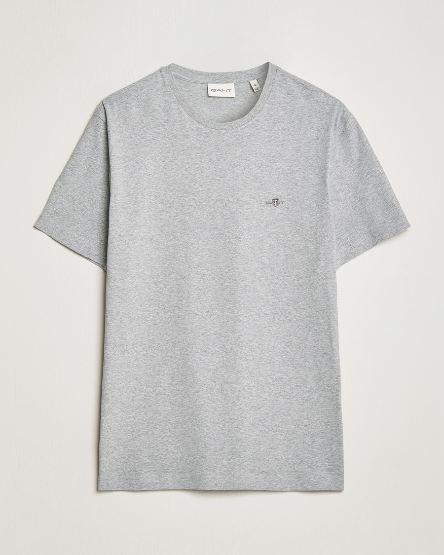 Heren | T-shirts | Gant | The Original Solid T-Shirt Grey Melange