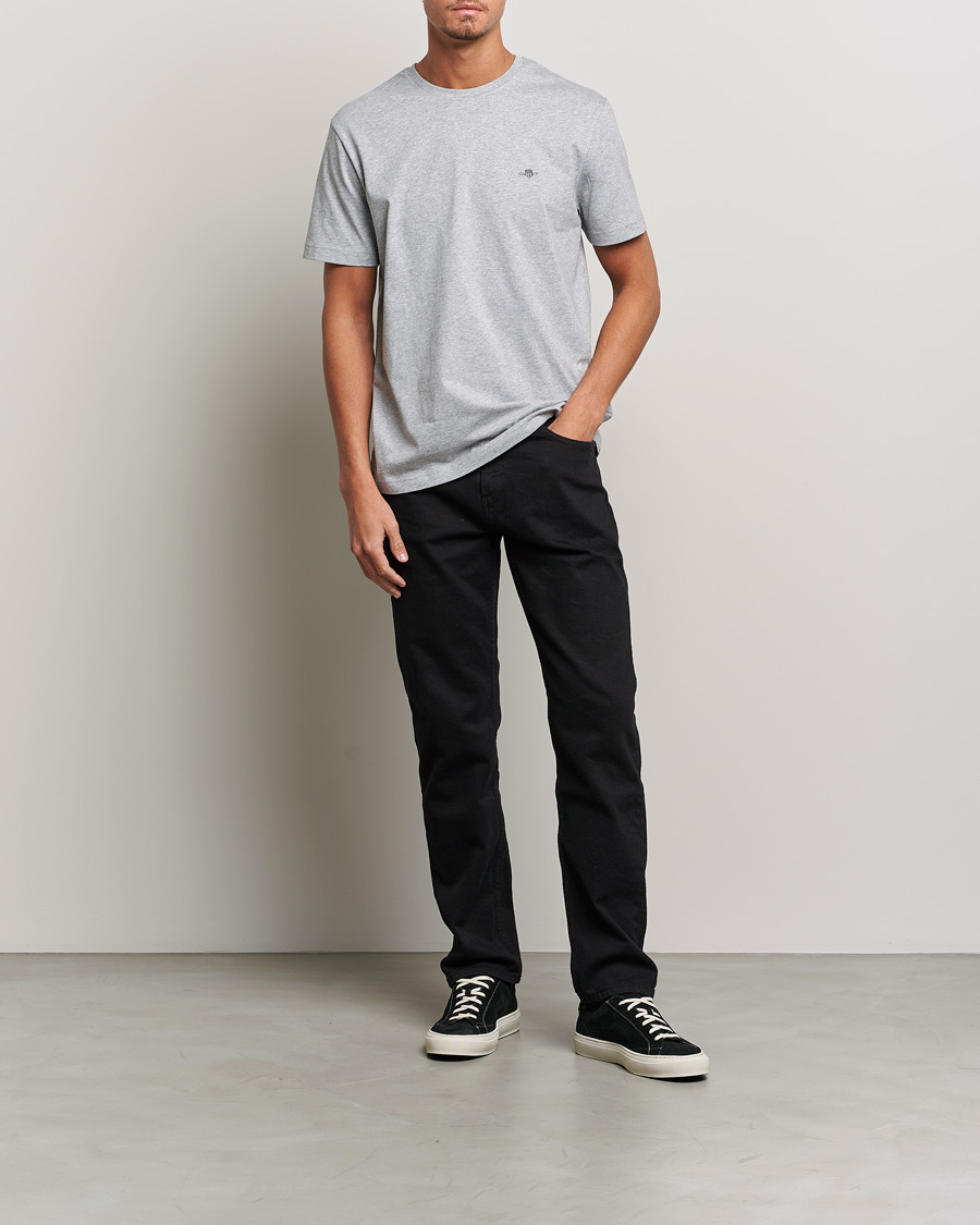 Heren | T-shirts | Gant | The Original Solid T-Shirt Grey Melange