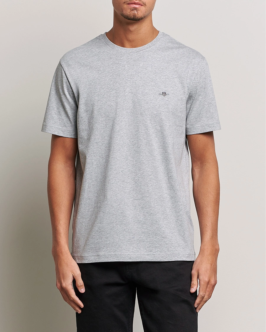Heren | T-shirts met korte mouwen | GANT | The Original Solid T-Shirt Grey Melange