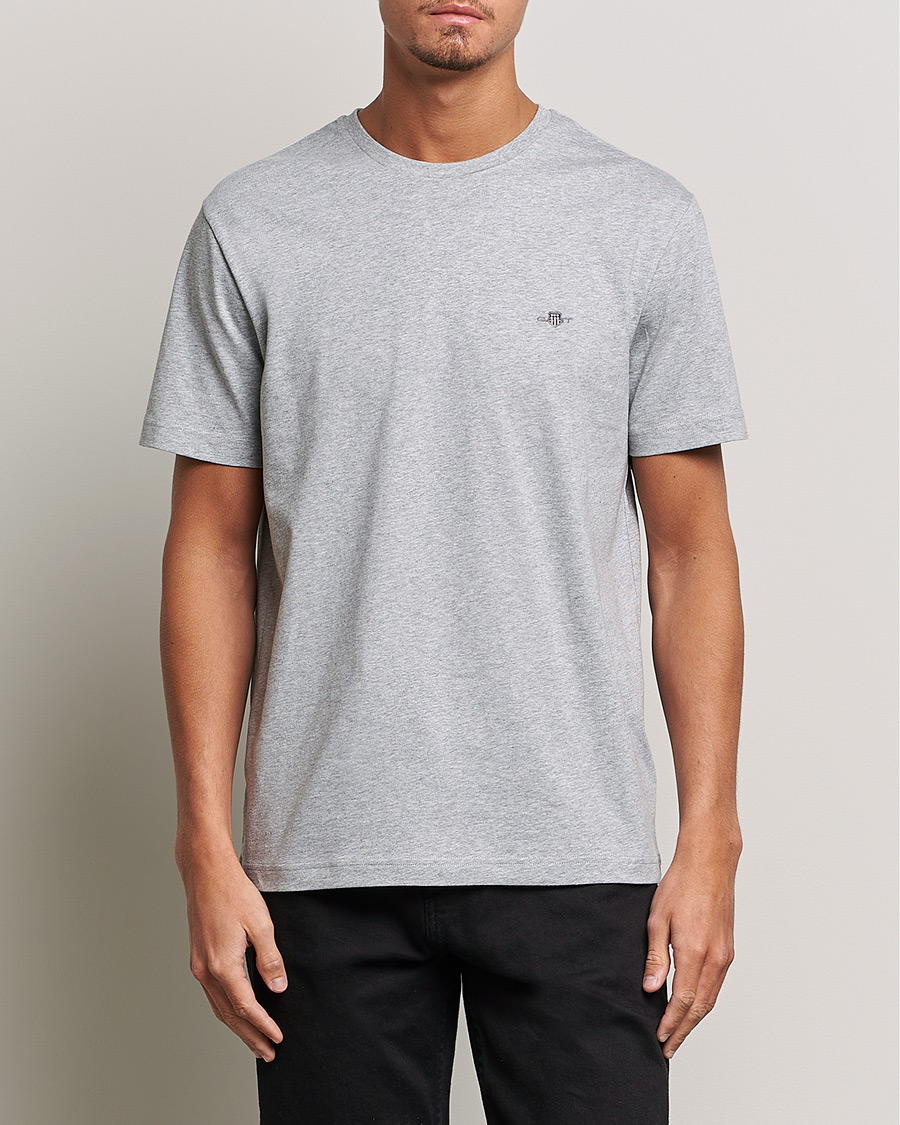 Heren | T-shirts | Gant | The Original Solid T-Shirt Grey Melange