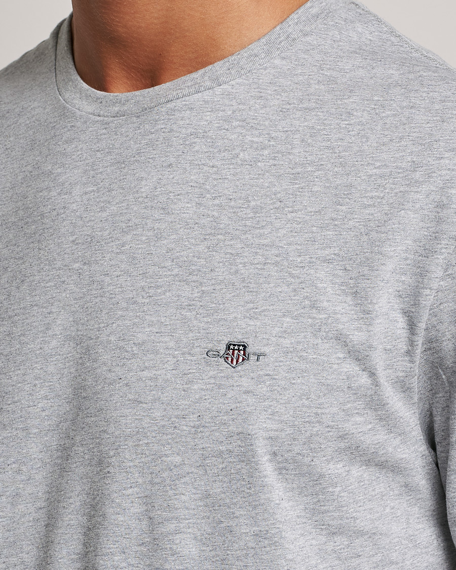 Heren | T-shirts | Gant | The Original Solid T-Shirt Grey Melange