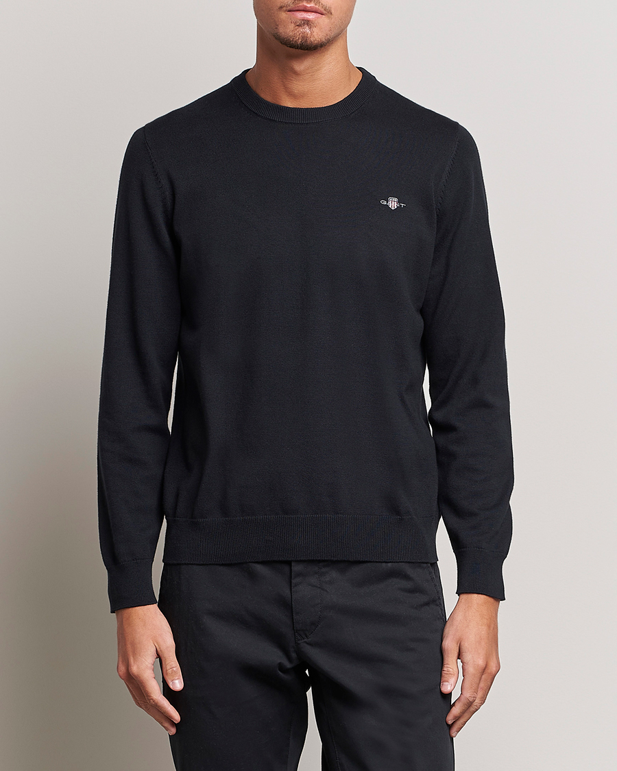 Heren | Afdelingen | GANT | Classic Cotton Crew Neck Black