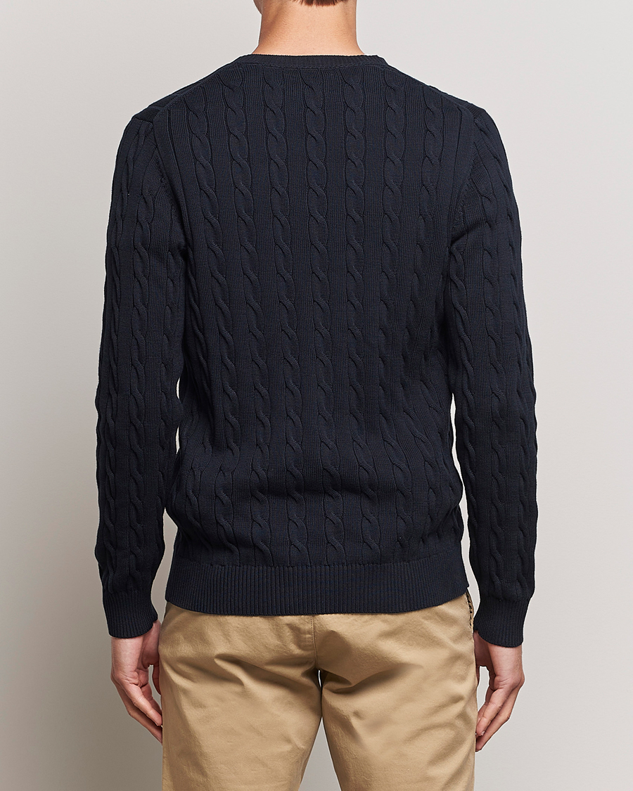Heren | Truien | Gant | Cotton Cable Crew Neck Evening Blue