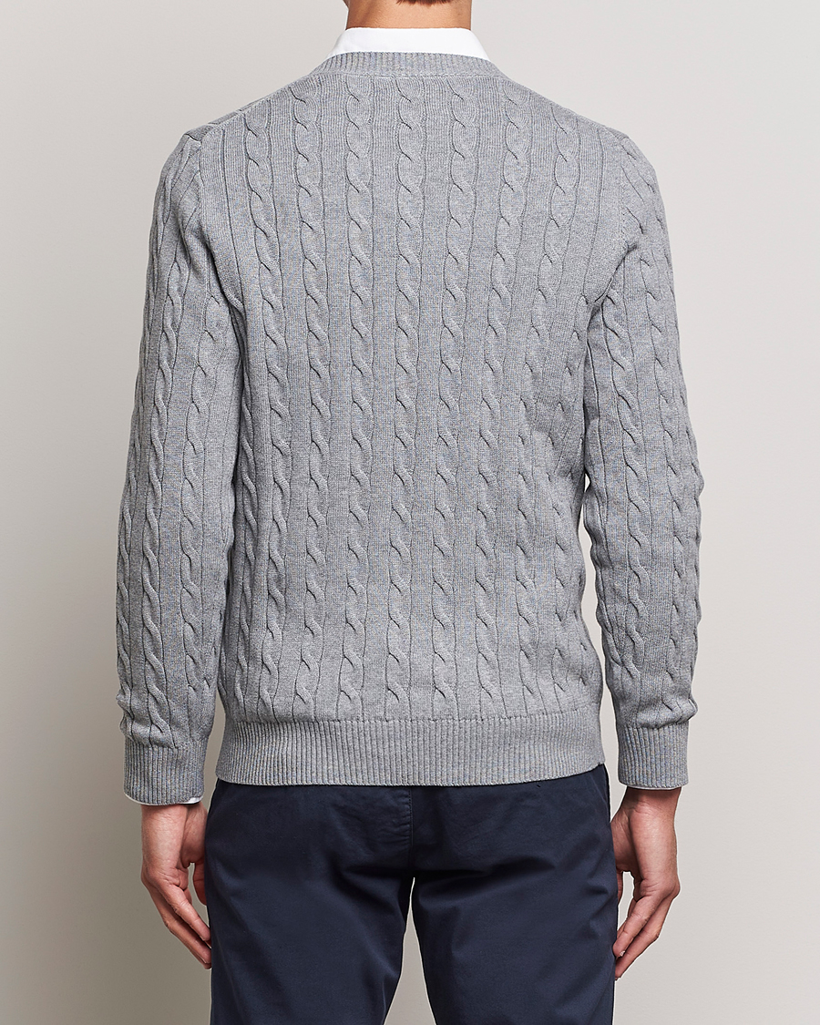 Heren | Truien | Gant | Cotton Cable Crew Neck Grey Melange