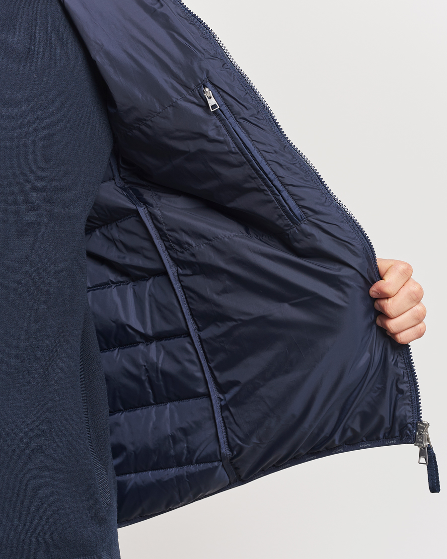 Heren | Gilets | GANT | The Light Down Gilet Evening Blue