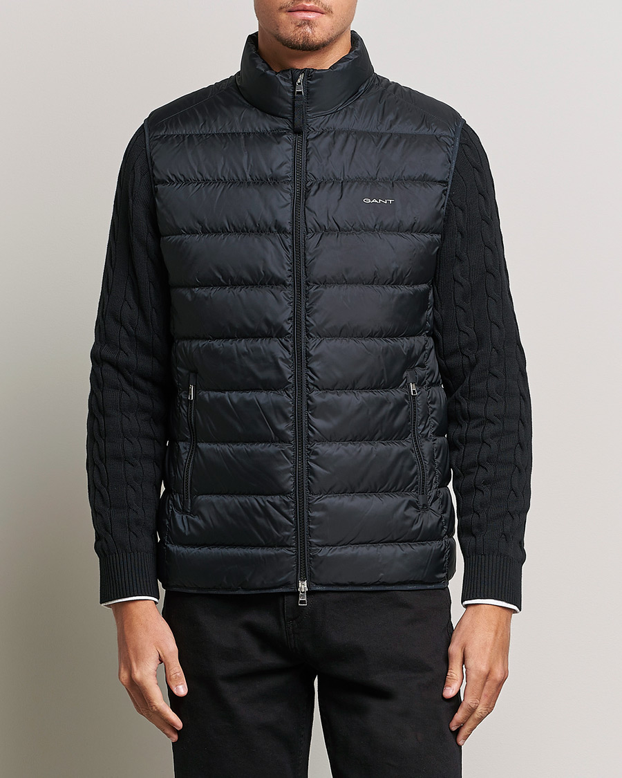 Men | Gilets | GANT | The Light Down Gilet Black