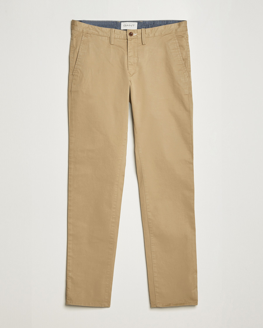Heren | Broeken | Gant | Slim Fit Twill Chino Dark Khaki
