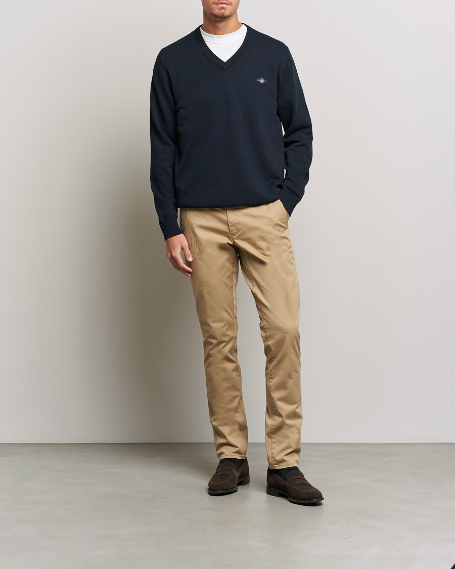 Heren | Broeken | Gant | Slim Fit Twill Chino Dark Khaki