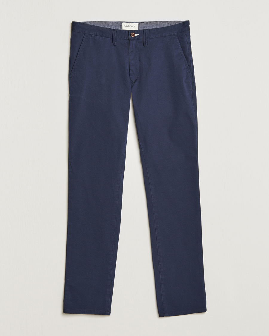 Heren | Broeken | Gant | Slim Fit Twill Chino Marine