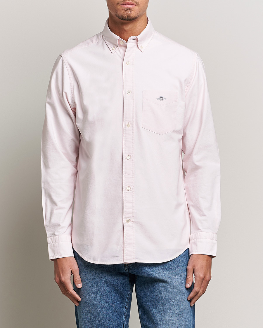 Men | Oxford Shirts | GANT | Regular Fit Oxford Shirt Light Pink